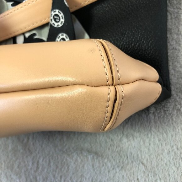 Parazul Orca Scarf Cross Body Bag Leather Purse Black & Tan - Picture 9 of 14